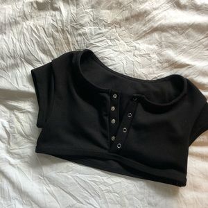 Black crop top / bathing suit top